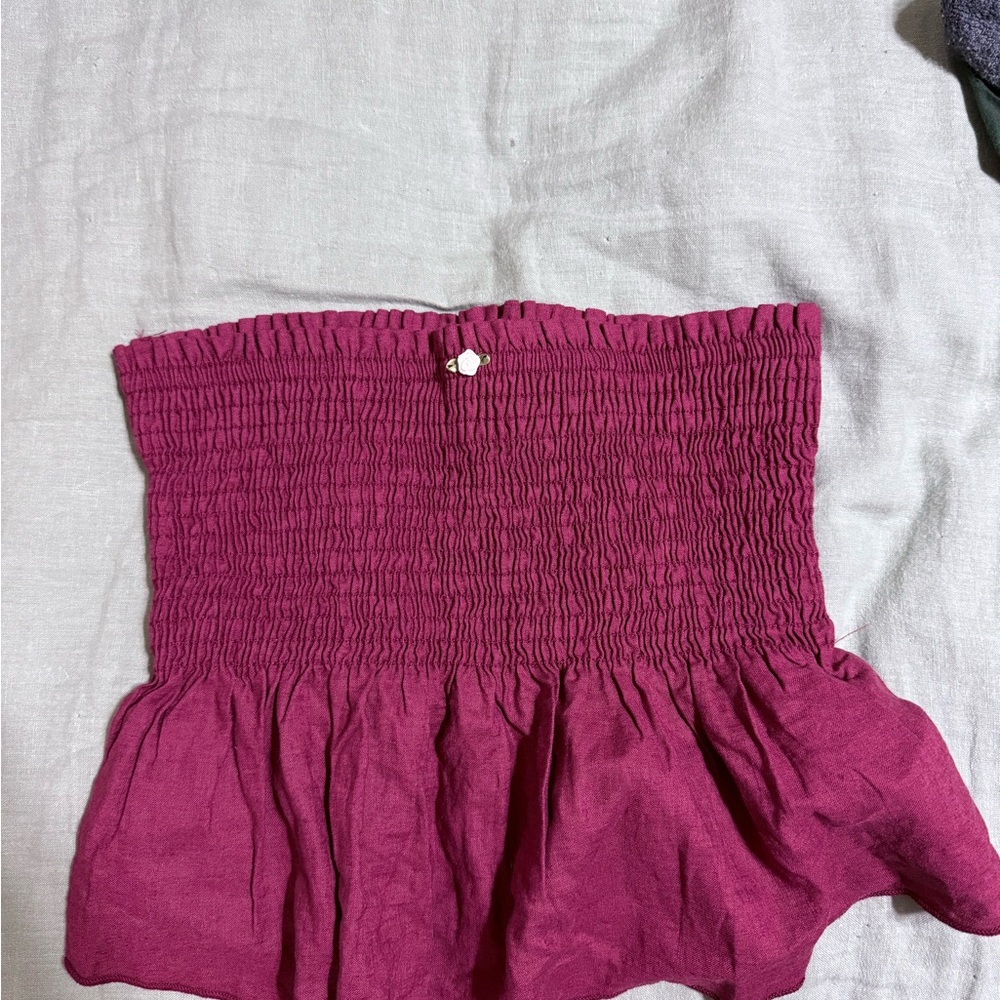 Urban Renewal Made in LA EcoVero Linen Smocked Tube Top